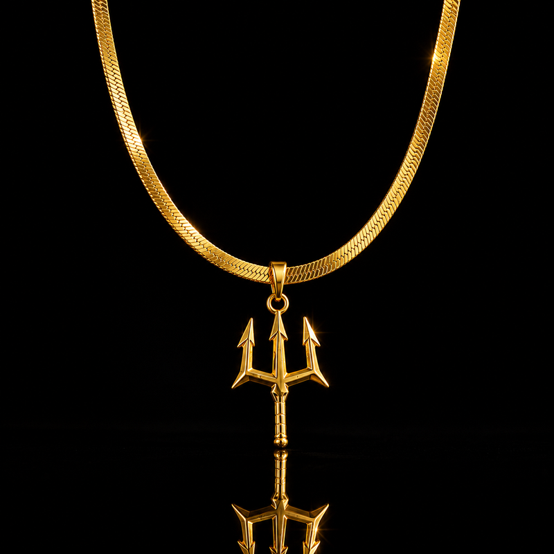 Gold Trishul Pendant Necklace for Men | Premium Shiv Jewelry