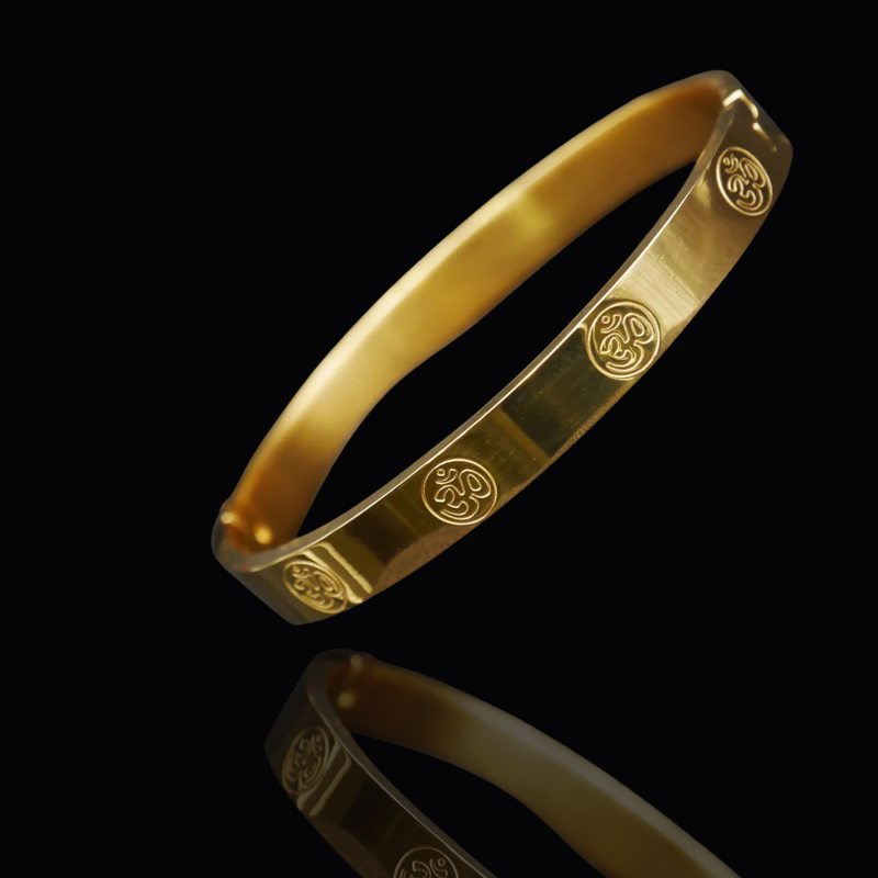 Om Symbol Gold Plated Kada